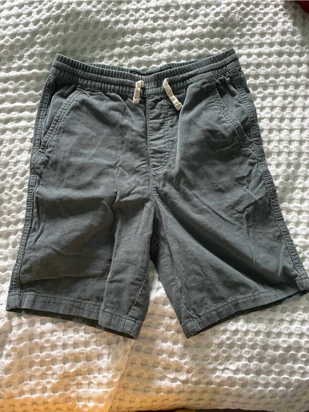 Plugg Men's Charcoal Corduroy Drawstring Jogger Shorts